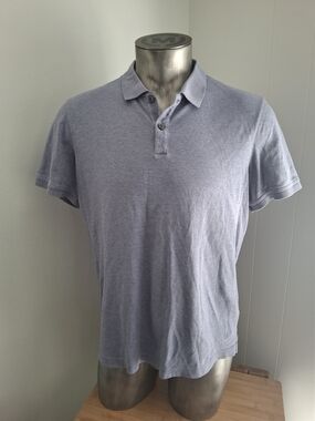 Banana Republic Men's Heather Light Gray Polo